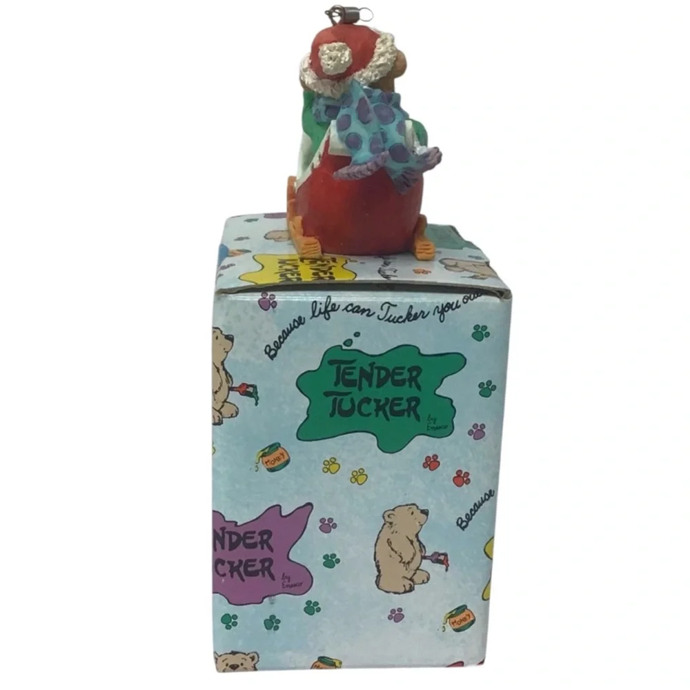 Enesco 1996 Tender Tucker “Santa Searchin’” Christmas Ornament